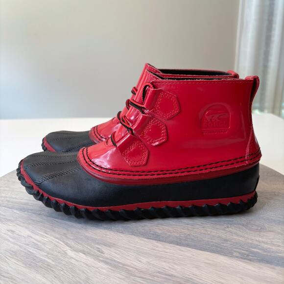 Sorel Women’s Red Duck Boots Waterproof NL2511-622 Lace Up Snow Winter Boot Sz 8 - Picture 3 of 10